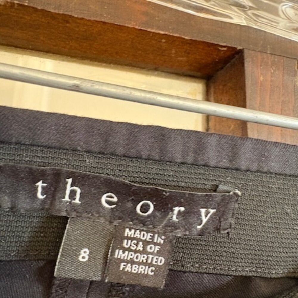 Theory Black Trousers, Size 8. - Picture 2 of 4